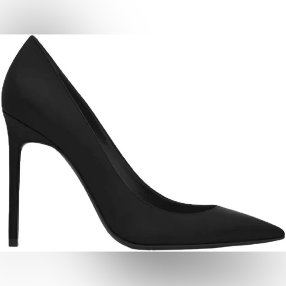 Like New Saint Laurent Black Suede Stiletto Pointed Toe Pumps 39.5 / 8.5 -9.5 US - Picture 2 of 13